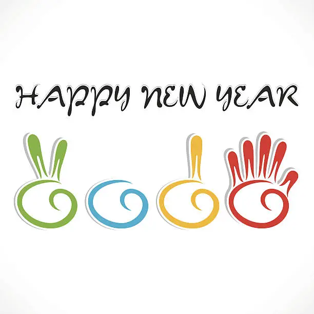 Vector illustration of creative new year 2015 design by hand sign design