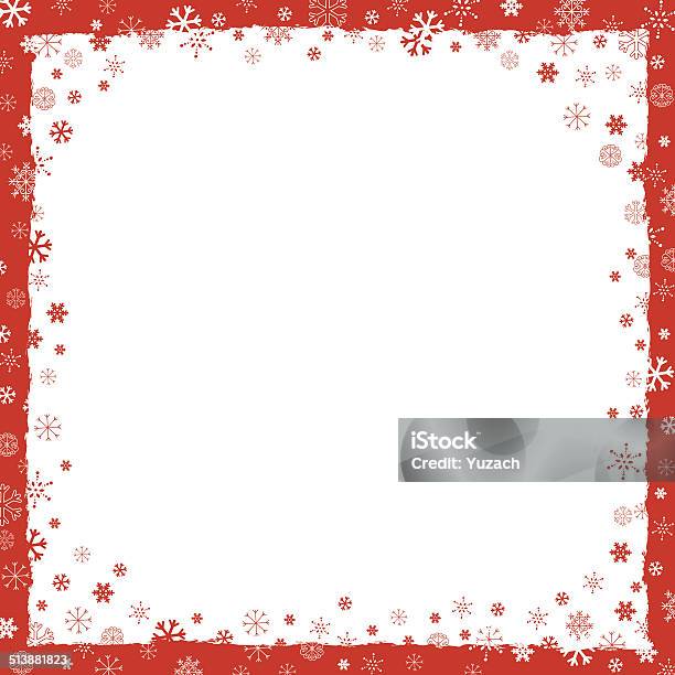 New Year Background With Snowflakes Border Stock Illustration - Download Image Now