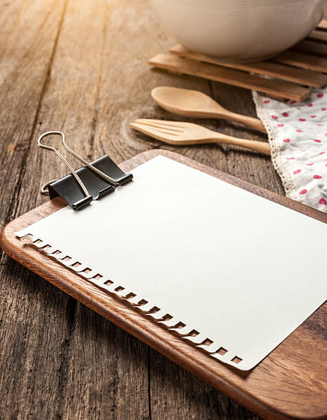 istock Blank clip menu sheet of paper and spoon 513882222