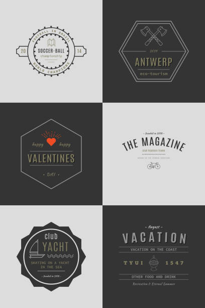 Trendy Retro Vintage Insignias Bundle vector art illustration