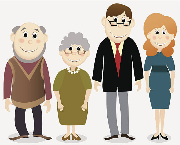 Cartoon Happy Family Stock Illustration - Download Image Now - Adult,  Adults Only, Aunt - iStock