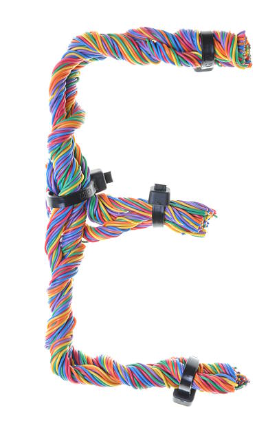 istock Colorful wire in the shape of the letter E 513882885