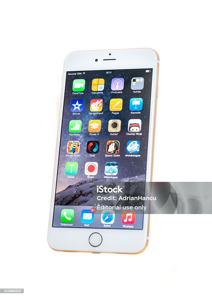 Nuovo iPhone 6s e isolato - Foto stock royalty-free di Affari