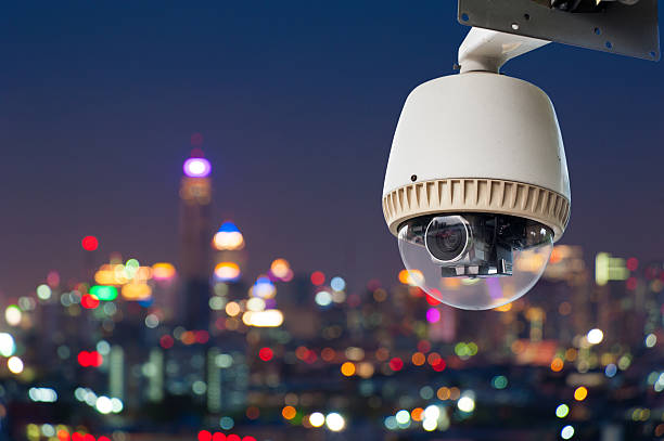istock CCTV or surveillance with Blurring City in background 513885935