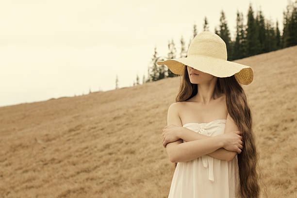 istock Young woman walking on the Carpathian meadow 513886887