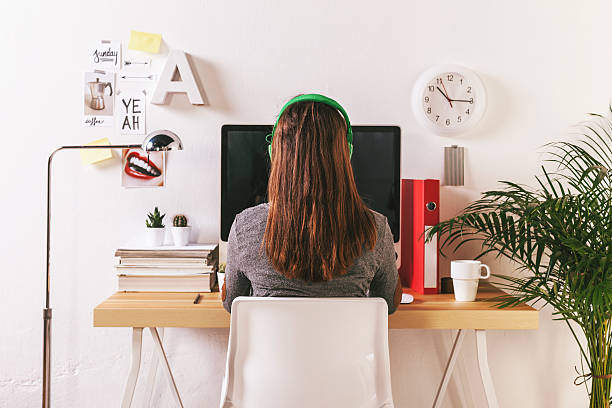 istock Young creative woman working at office. 513887107
