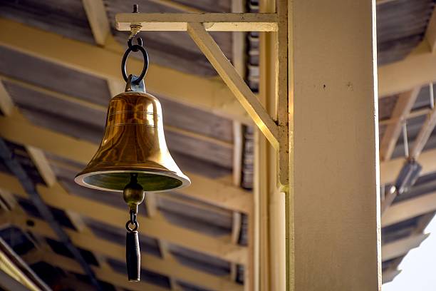 istock Vintage railway station bell 513888392