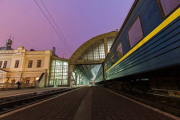 Photo of railroad station in Lviv .