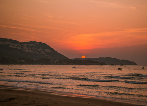 Sunrise in the beach of binhthuan province