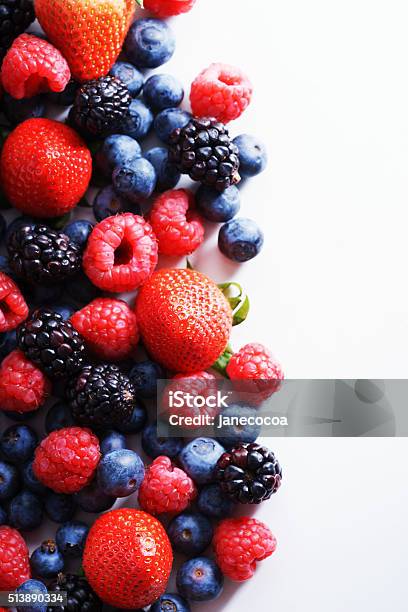 Strawberries Blueberries Raspberries And Black Berries Stock Photo - Download Image Now