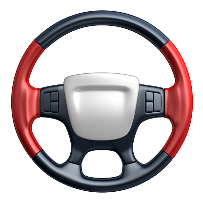 Steering wheel car (done in 3d, isolated) 