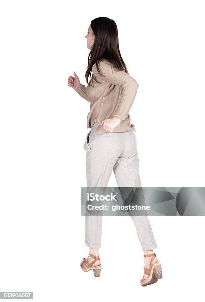 Back View Of Running Woman Stock Photo - Download Image Now - Activity, Adult, Adults Only