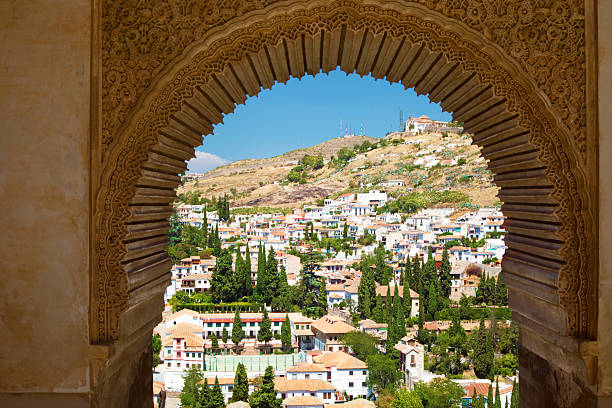 istock Granada cityview through window of Alhambra 513906703