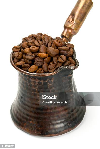 Turk With Coffee Beans Stock Photo - Download Image Now - Arrangement, Black Color, Brown