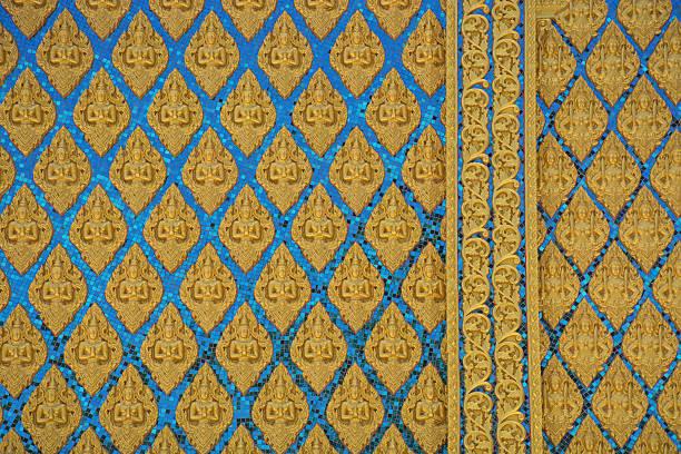 istock The Thai style art   pattern on the wall in temple 513907947