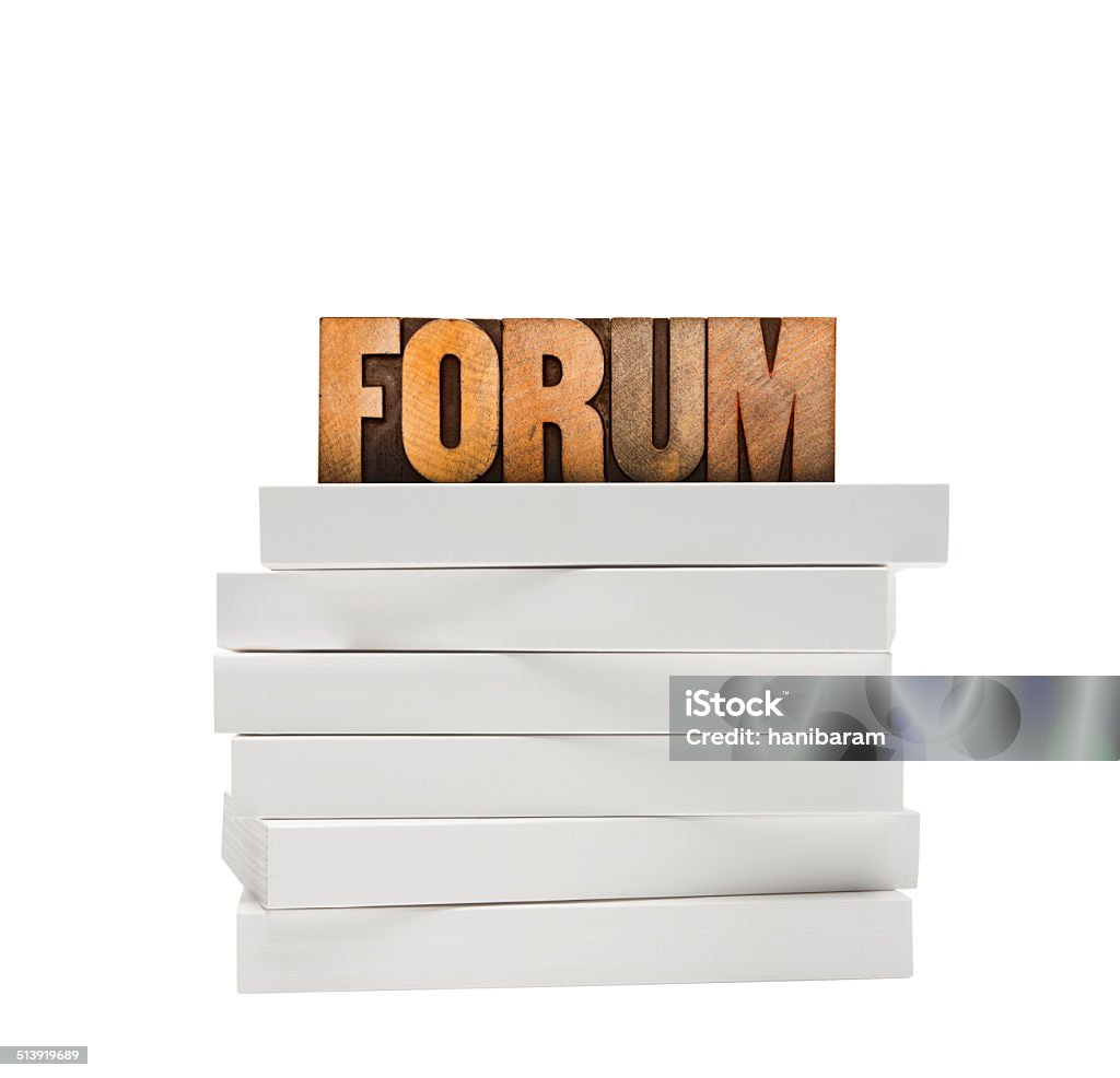 Books & FORUM Letters Alphabet Stock Photo