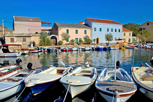 Town of Vinjerac waterfront view, Dalmatia, Croatia