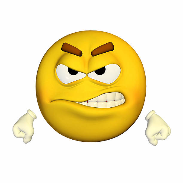 Illustration of an angry yellow smiley stock photo