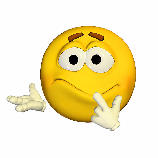 Illustration of a worried yellow smiley isolated on a white background