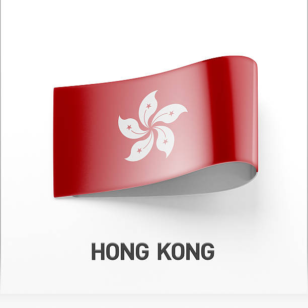 Hong Kong Flag isolated on white background