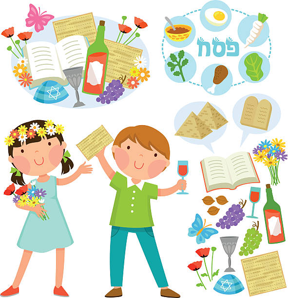 ilustrações de stock, clip art, desenhos animados e ícones de pesach ilustrações - passover seder judaism afikoman