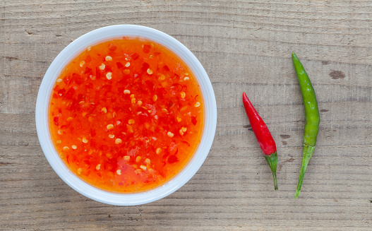 Western cuisine sweet chili sauce made with red chili pepper