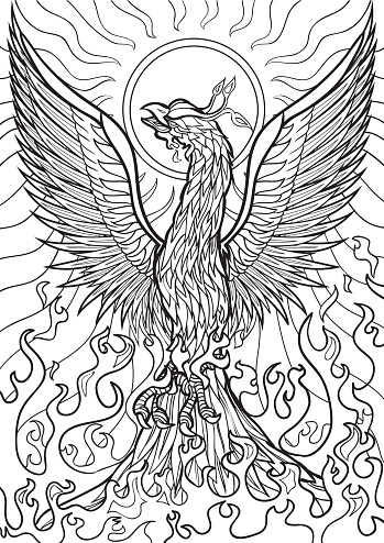 Free download of flaming phoenix tattoo vector graphics and illustrations