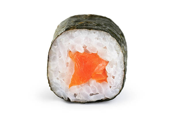 istock Sushi rolls with salmon. 513940458