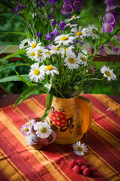 istock bouquet of daisies in a jug at the table 513943314