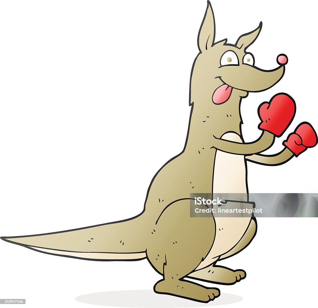 cartoon boxing kangaroo freehand drawn cartoon boxing kangaroo Bizarre stock vector