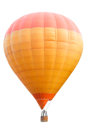 Hot air balloon, Isolated over white background with clipping pathHot air balloon, Isolated over white background