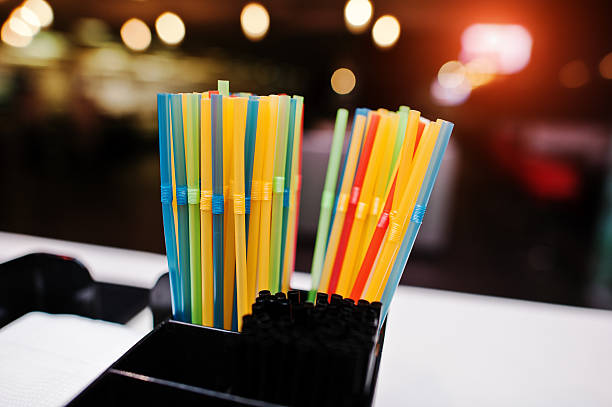 istock Color drinking straws  at the bar 513948542