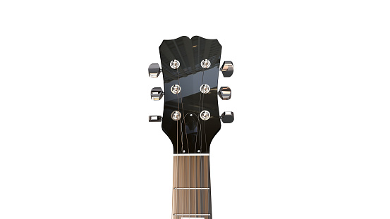 a closeup of shiny chrome machineheads of an electric guitar