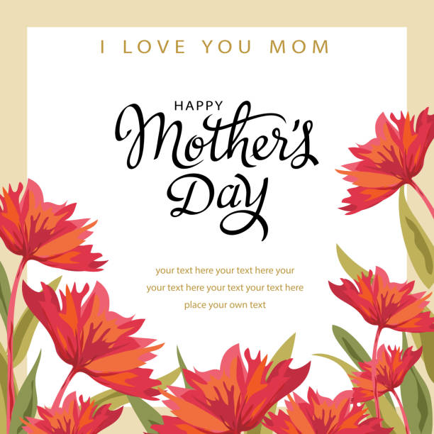 illustrazioni stock, clip art, cartoni animati e icone di tendenza di celebra la festa della mamma - mothers day frame flower single flower