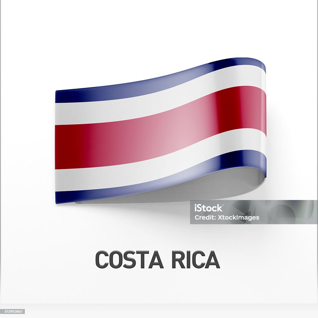 Ícone de Bandeira da Costa Rica - Foto de stock de Bandeira royalty-free