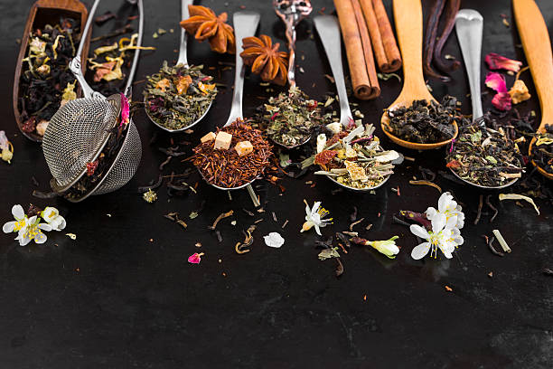 istock Aromatic flower tea in spoon o 513954622