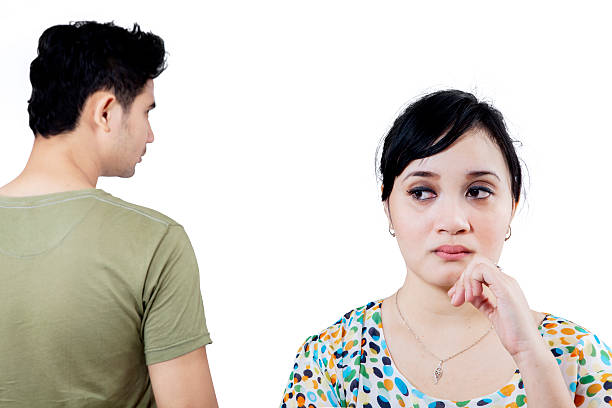 istock Young couple after quarrel 513955731