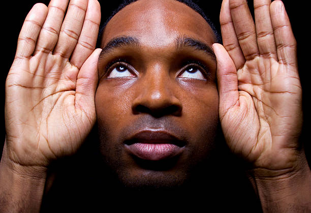 istock Black Man With Hands Up for protest Movement 513959163
