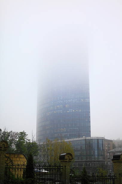istock Modern building in the fog, Kiev. 513959557