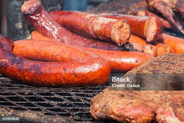 Bbq Sausage Stock Photo - Download Image Now - Barbecue - Meal, Barbecue Grill, Close-up