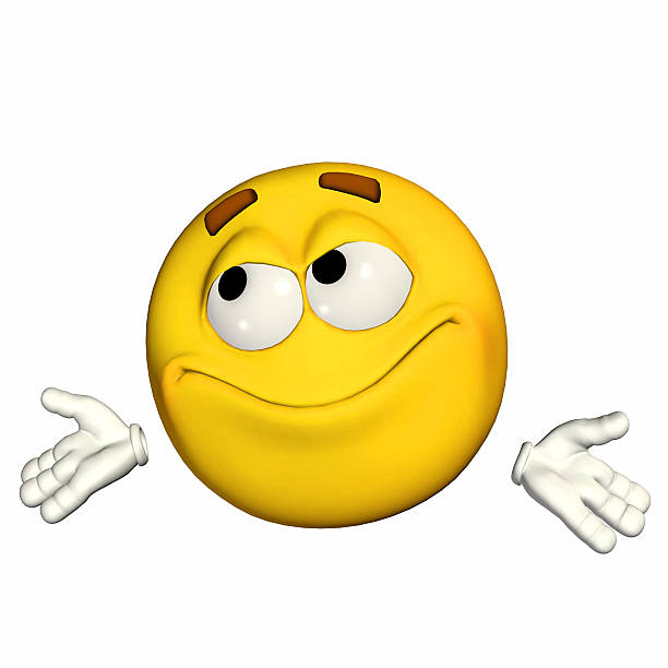 Illustration of a confused yellow smiley stock photo