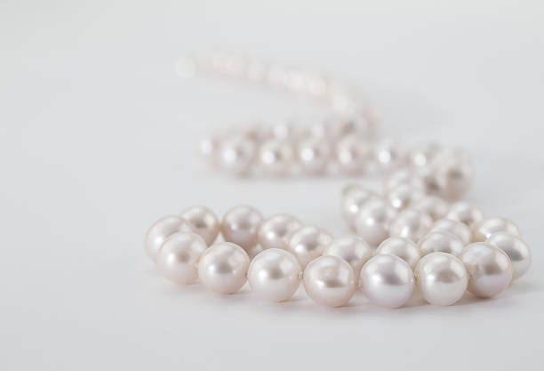 istock Pearl necklace on white background 513982358