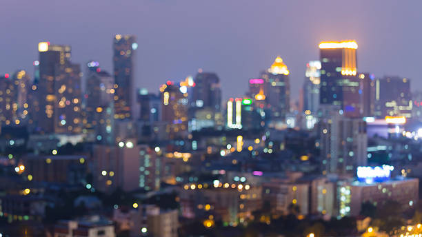 istock Blurred bokeh light city business downtown 513984720