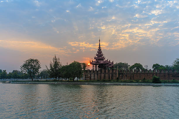 istock Night view of Mandalay Palace in Myanmar 513984898