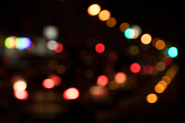 istock light car Bokeh on road in city at night 513985886