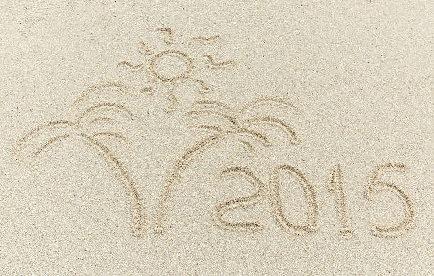 istock new year 2015 message on the sand beach 513986545