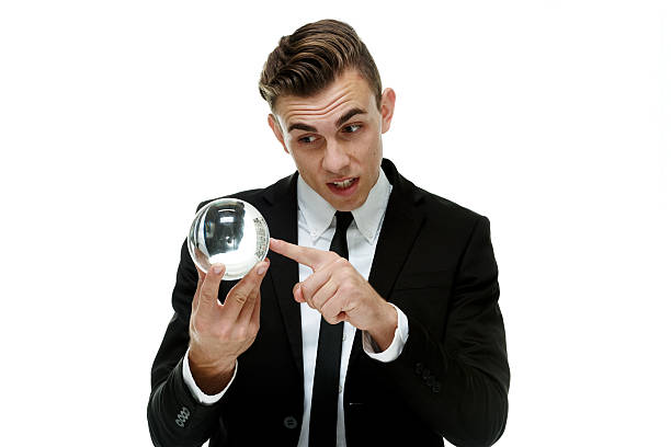 istock Businessman with crystal ball 513987871