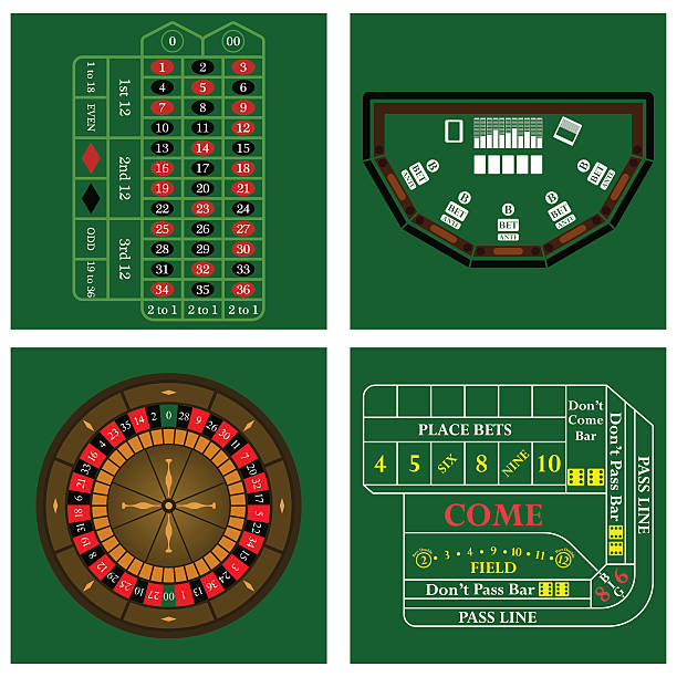 Casino set vector art illustration
