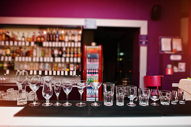 istock Set of collection cup glasses for bar drinks 513988396