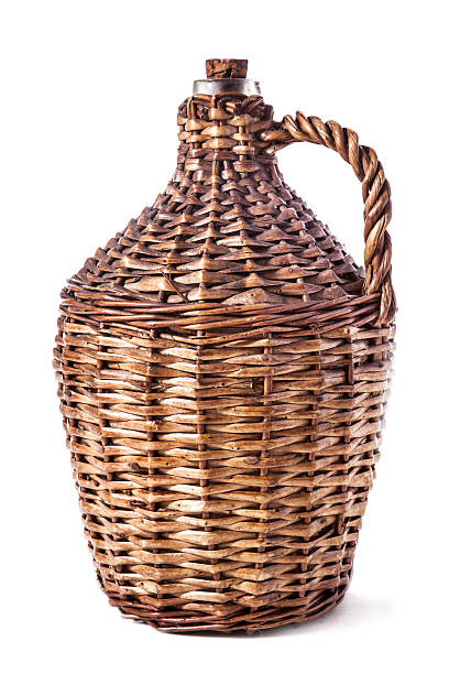 Knitted baskets Knitted baskets for alcohol bottles serbian raki stock pictures, royalty-free photos & images